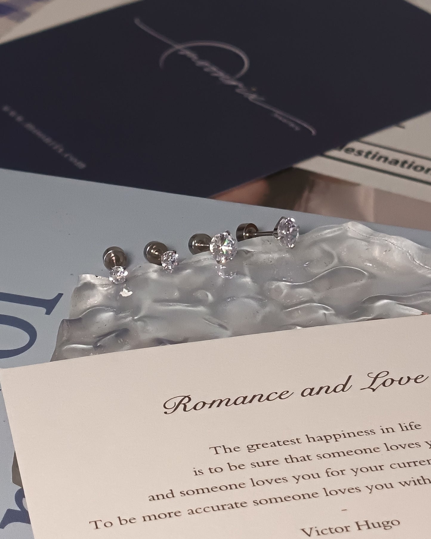 Pascaline White Zircon Round Back Stud Earring