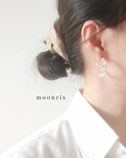 Helene Crystal Hoop Gold Plated Earrings