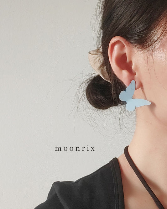Celeste Baby Blue Butterfly Stud Earrings