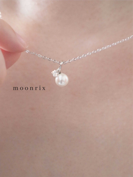 Mireille Single Pearl S925 Sterling Silver Necklace