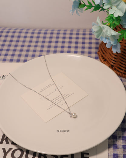 Mireille Single Pearl S925 Sterling Silver Necklace