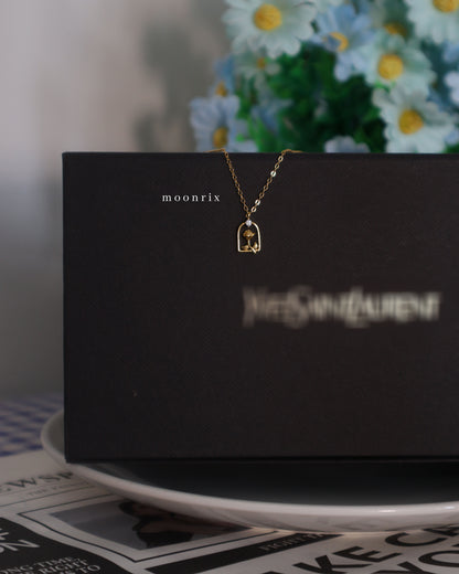 Rouge Provence Rose S925 Sterling Silver Gold Plated Necklace