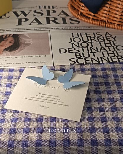 Celeste Baby Blue Butterfly Stud Earrings