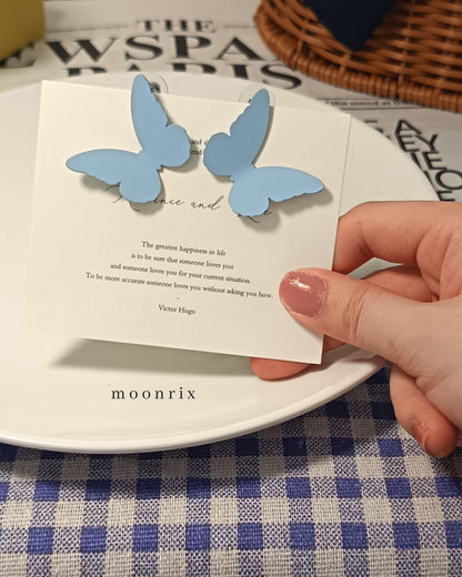 Celeste Baby Blue Butterfly Stud Earrings