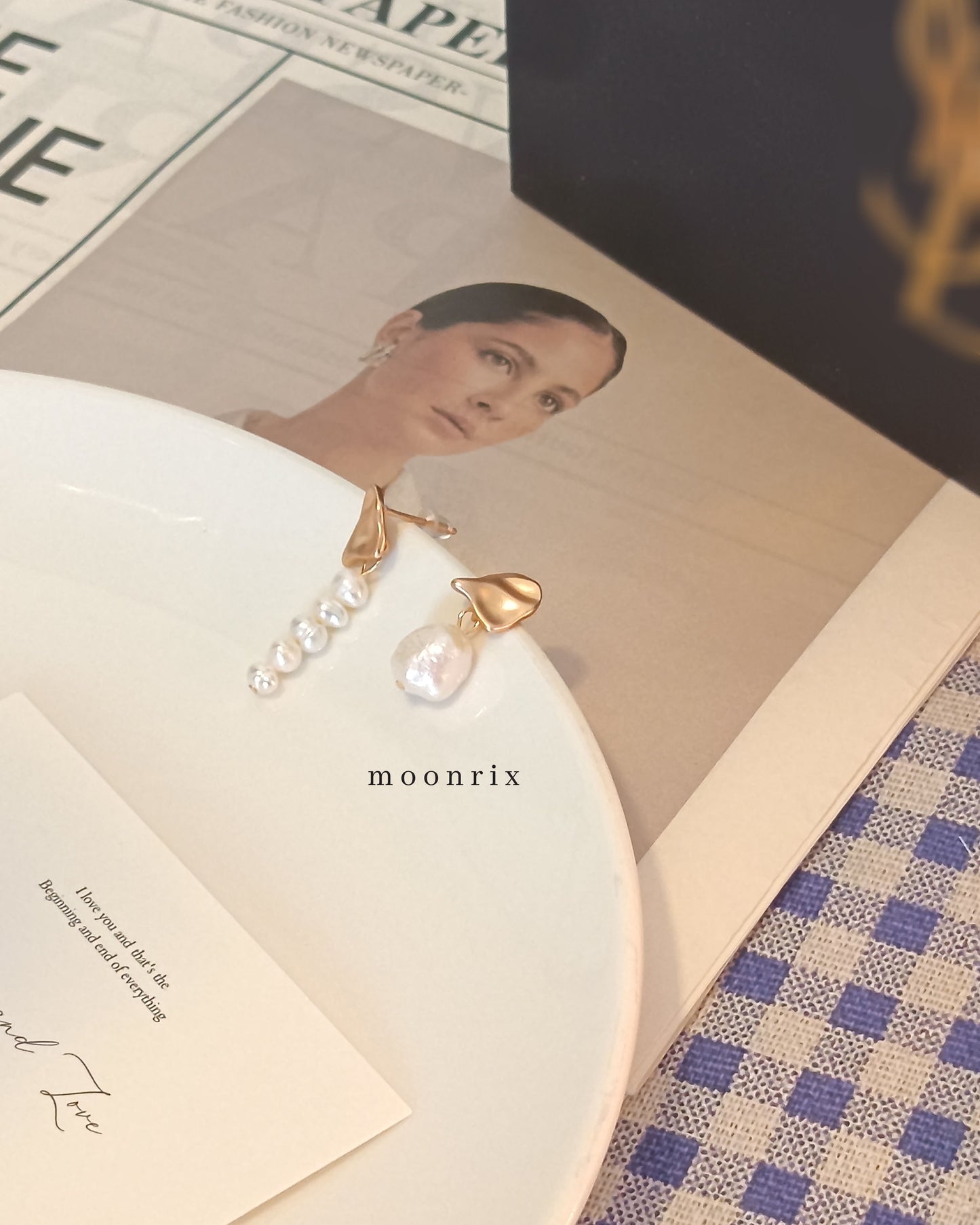 Charlotte Baroque Pearl Stud Earring