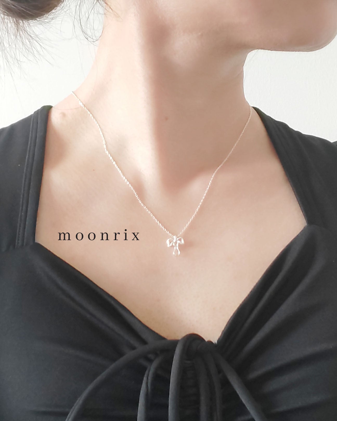 Chantilly Lace Ribbon S925 Sterling Silver Necklace
