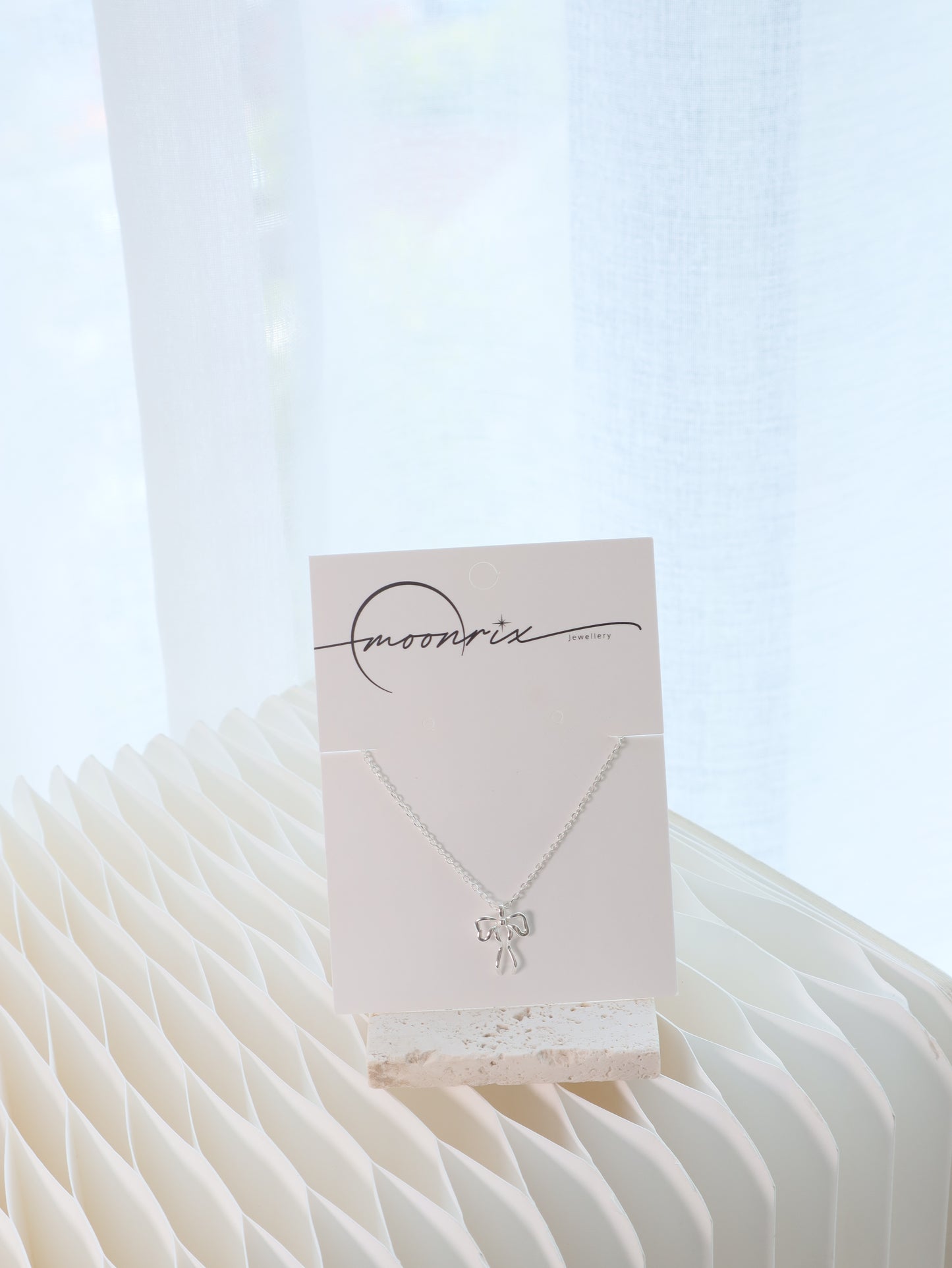 Chantilly Lace Ribbon S925 Sterling Silver Necklace