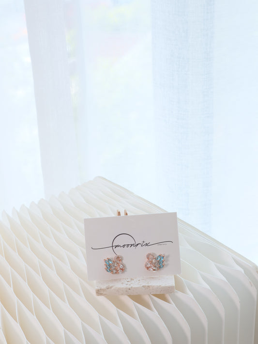 Odette Swan Zirconia Stud Earring