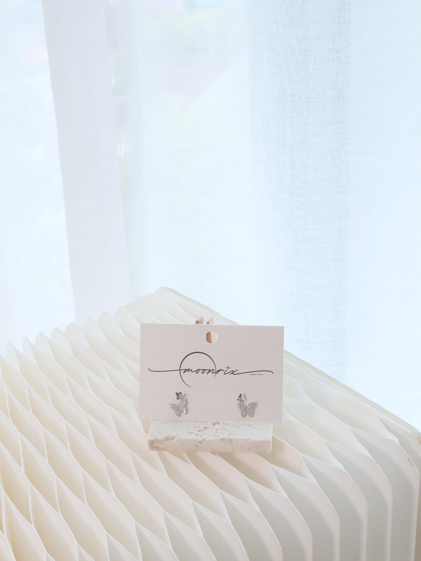 Sylvie Butterfly Zirconia S925 Sterling Silver Stud Earrings