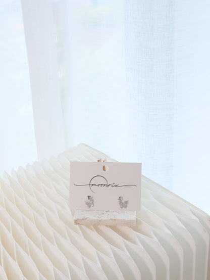 Sylvie Butterfly Zirconia S925 Sterling Silver Stud Earrings