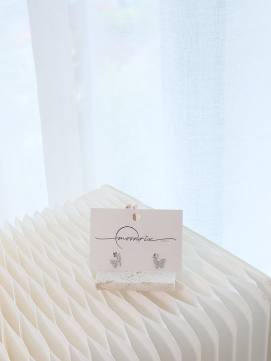 Sylvie Butterfly Zirconia S925 Sterling Silver Stud Earrings