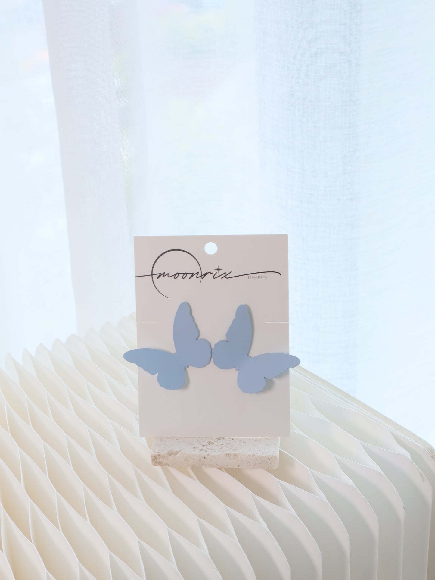 Celeste Baby Blue Butterfly Stud Earrings